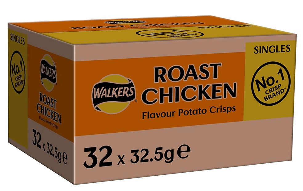 Walkers Roast Chicken Crisps 32 Pack Box Uk Foods Down Under