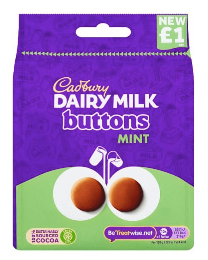 Dairy Milk Mint Buttons NEW